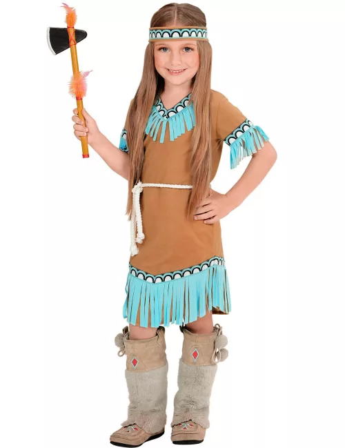 Photo du produit Déguisement petite indienne marron et bleue fille