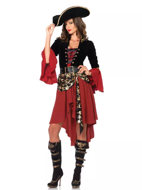 Photo du produit Déguisement pirate motifs dorés femme