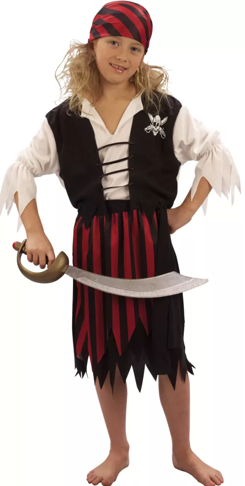 Photo du produit Déguisement pirate corsaire noir et rouge fille
