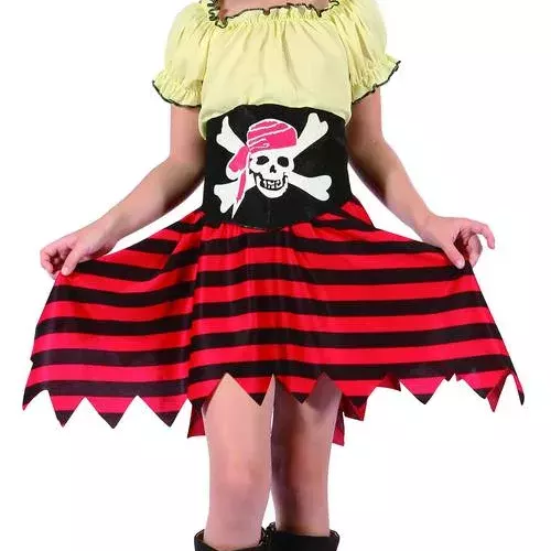 Photo du produit Déguisement pirate jaune et rouge fille