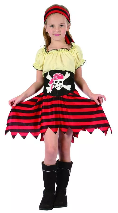 Photo du produit Déguisement pirate jaune et rouge fille