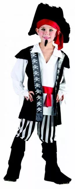 Photo du produit Déguisement pirate avec rayures noires et blanches garçon