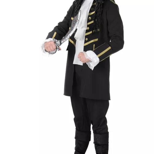 Photo du produit Déguisement pirate noir et doré homme