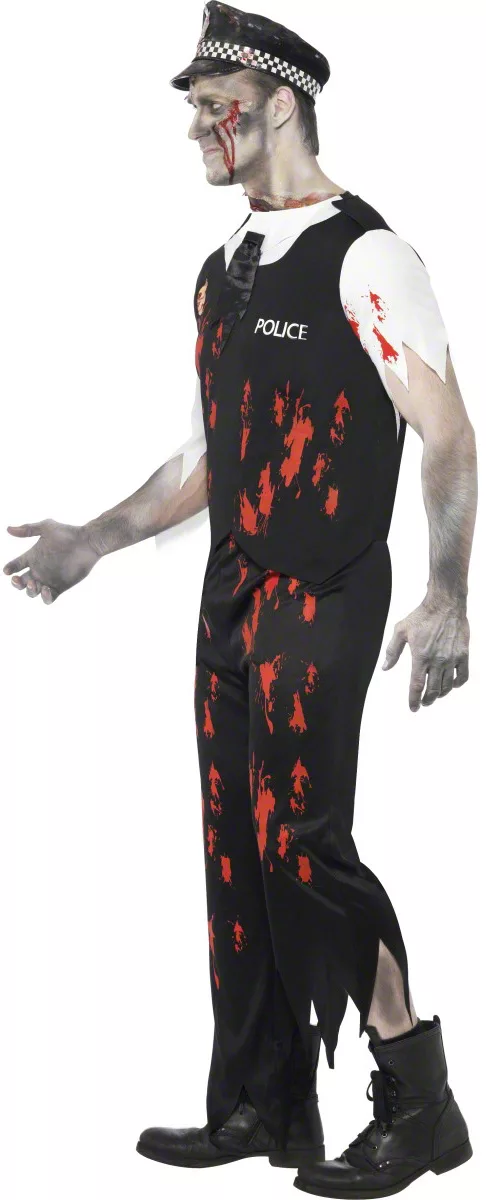 Photo du produit Déguisement zombie sanglant policier homme