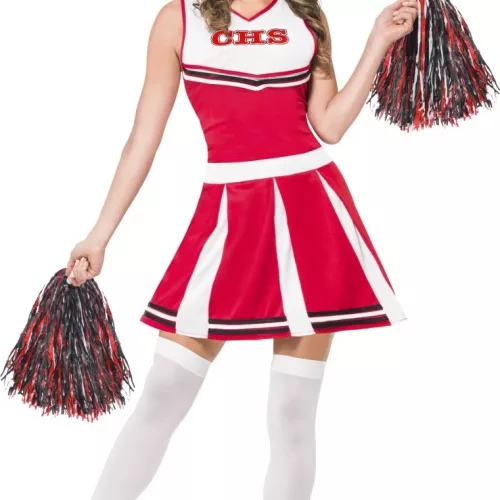 Photo du produit Déguisement pompom girl blanc et rouge femme
