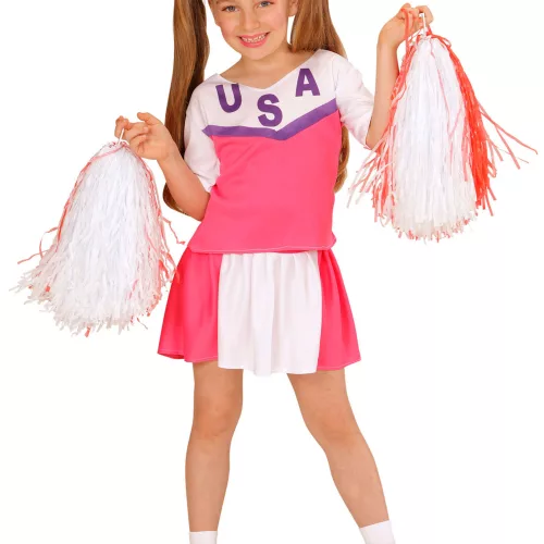 Photo du produit Déguisement pompom girl rose et blanche fille