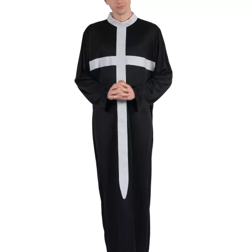 Photo du produit Déguisement prêtre croix blanche homme