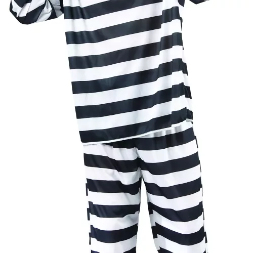 Photo du produit Déguisement de prisonnier noir et blanc homme