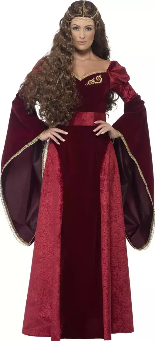 Photo du produit Déguisement reine médiévale rouge femme