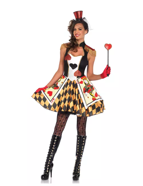 Photo du produit Déguisement reine de coeur avec épaulettes femme