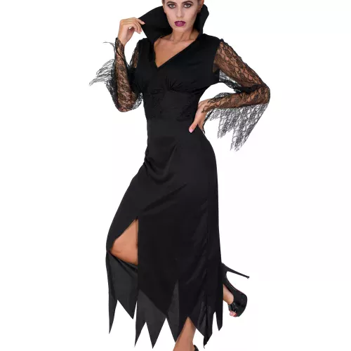 Photo du produit Déguisement sorcière dentelle noire femme