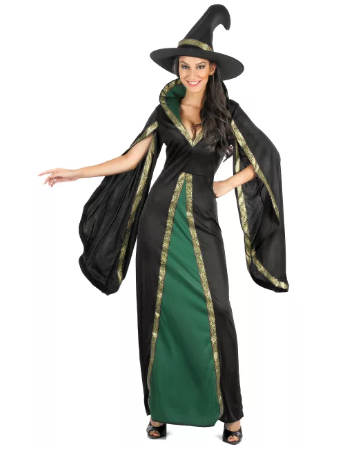 Photo du produit Déguisement sorcière noire et vert femme