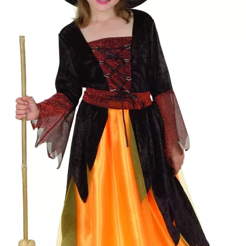 Photo du produit Déguisement sorcière orange fille