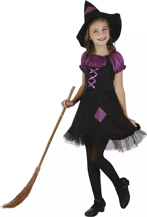 Photo du produit Déguisement sorcière violette avec chapeau fille