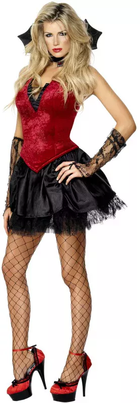 Photo du produit Déguisement vampire effet velours femme Halloween sexy