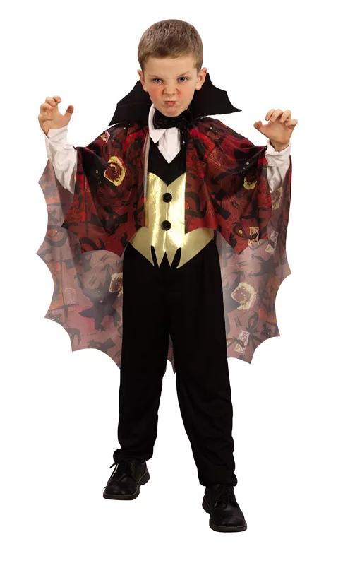 Photo du produit Déguisement vampire garçon jaune et rouge Halloween