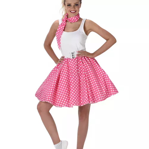 Photo du produit Déguisement années 50 rose à pois femme