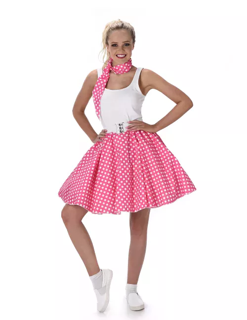 Photo du produit Déguisement années 50 rose à pois femme