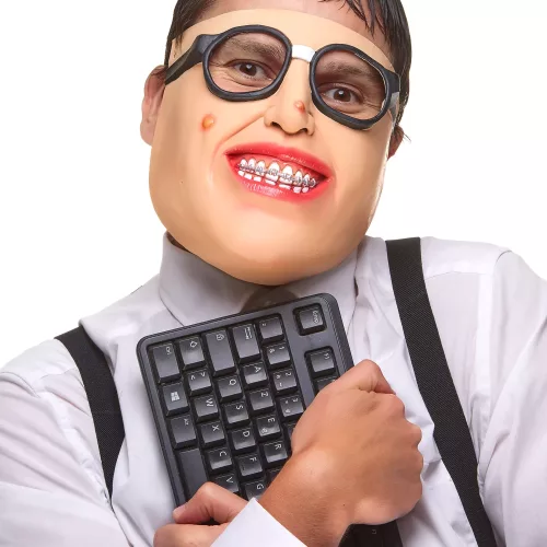 Photo du produit Demi-Masque en latex geek adulte