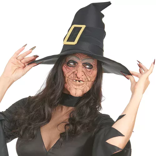 Photo du produit Demi masque latex nez et menton sorcière adulte