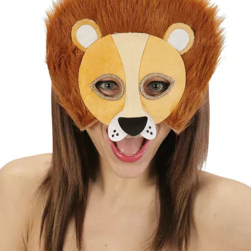 Photo du produit Demi masque peluche lion adulte
