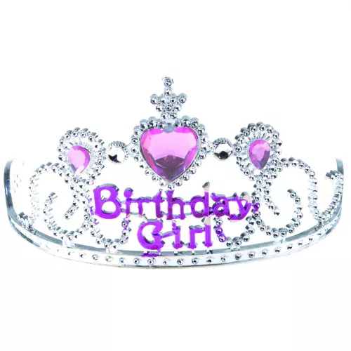 Photo du produit Diadème Birthday girl argent et rose