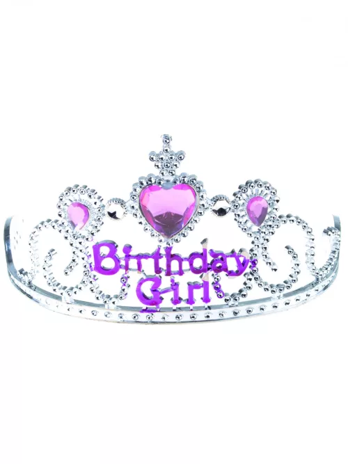 Photo du produit Diadème Birthday girl argent et rose