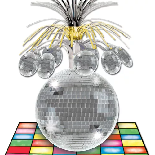 Photo du produit Centre de table piste de danse et boule disco 33 cm