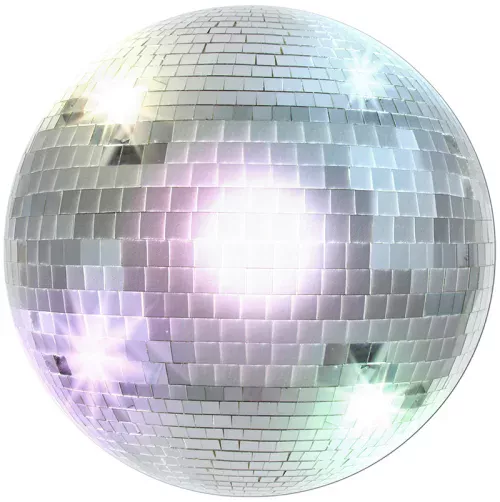 Photo du produit Décoration murale boule disco argentée 34 cm