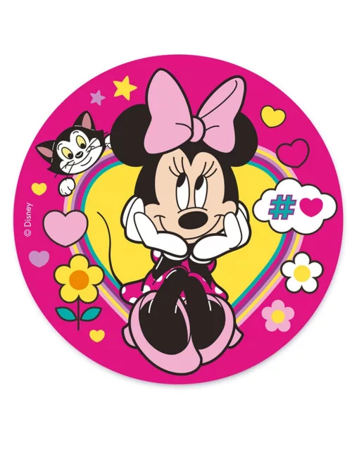 Photo du produit Disque en azyme Minnie rose 20 cm