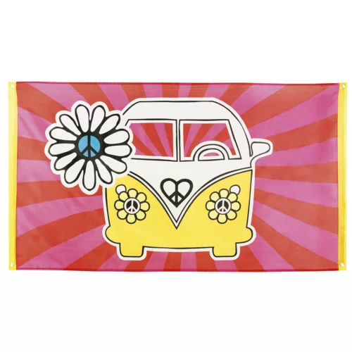 Photo du produit Drapeau Hippie Flower Power 90 x 150 cm