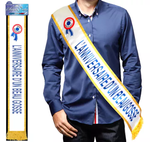 Photo du produit Echarpe bleue L'anniversaire d'un beau gosse