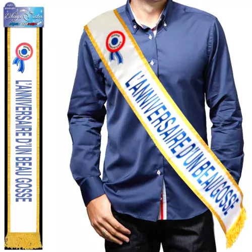 Photo du produit Echarpe bleue L'anniversaire d'un beau gosse