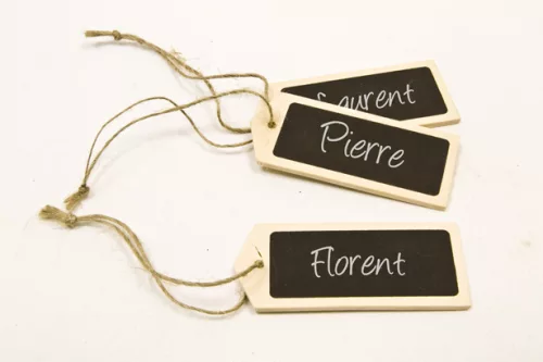 Photo du produit Etiquettes ardoise en bois avec sa cordelette