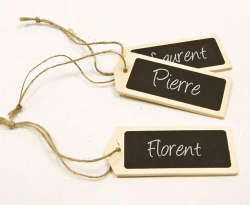 Photo du produit Etiquettes ardoise en bois avec sa cordelette