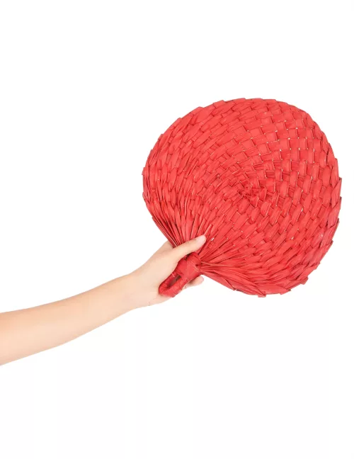Photo du produit Eventail en paille rouge adulte