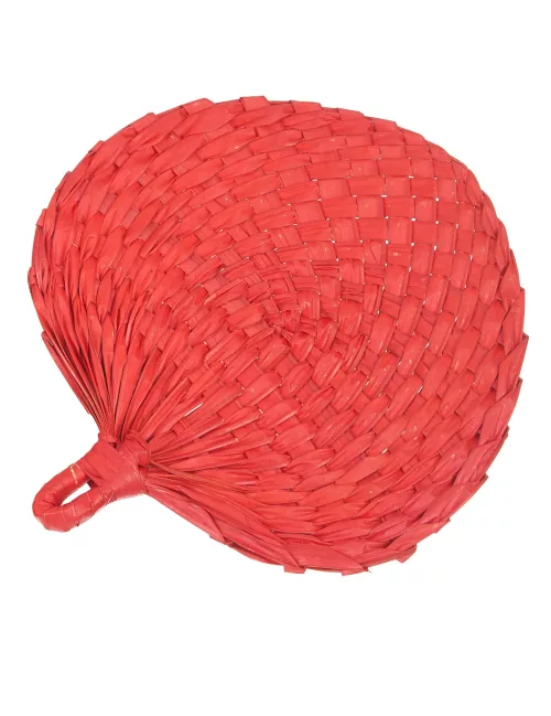 Photo du produit Eventail en paille rouge adulte