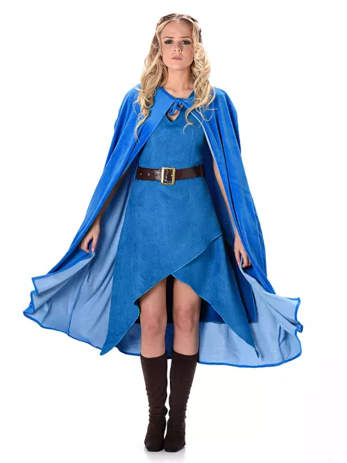 Photo du produit Déguisement guerrière médiévale bleu femme