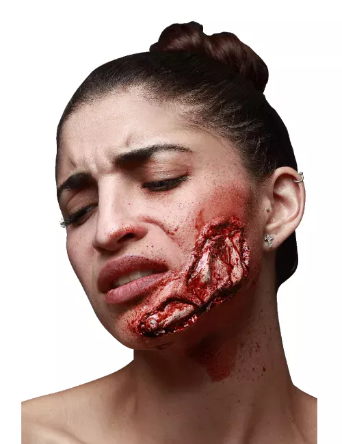 Photo du produit Fausse blessure mâchoire apparente adulte Halloween