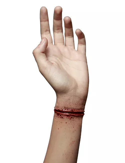 Photo du produit Fausse blessure poignet tranché adulte Halloween