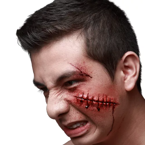 Photo du produit Fausse blessure points de sutures adultes Halloween