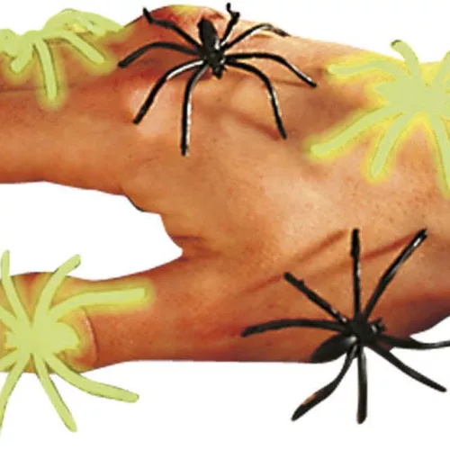 Photo du produit Fausses araignées noires et phosphorescentes Halloween