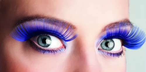 Photo du produit Faux cils longs bleus adulte