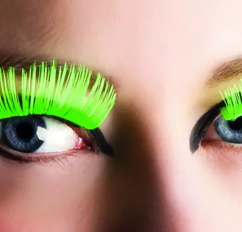 Photo du produit Faux cils longs verts fluo adulte