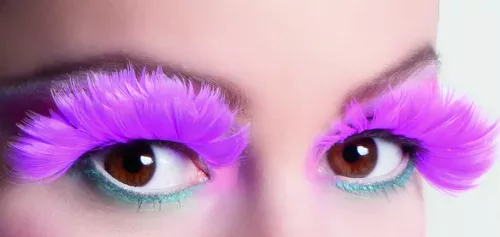 Photo du produit Faux cils plumes roses adulte