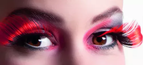 Photo du produit Faux cils XL noirs et rouges adulte