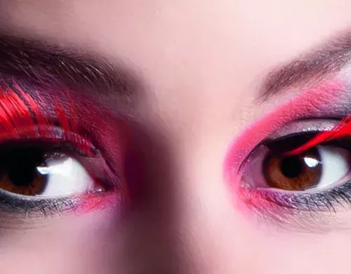 Photo du produit Faux cils XL noirs et rouges adulte