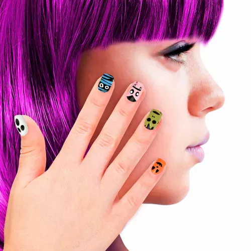 Photo du produit Faux ongles adhésifs petits monstres enfant Halloween