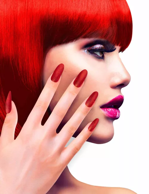 Photo du produit Faux ongles adhésifs rouge pailletés adulte