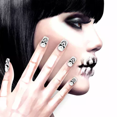 Photo du produit Faux ongles adhésifs squelette femme Halloween